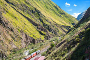 Train through the mountains in Ecuador