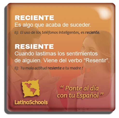 Spanish learning pill "Reciente & Resiente"